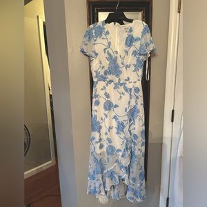 Kenzie Dress size 2. White and blue appliqué